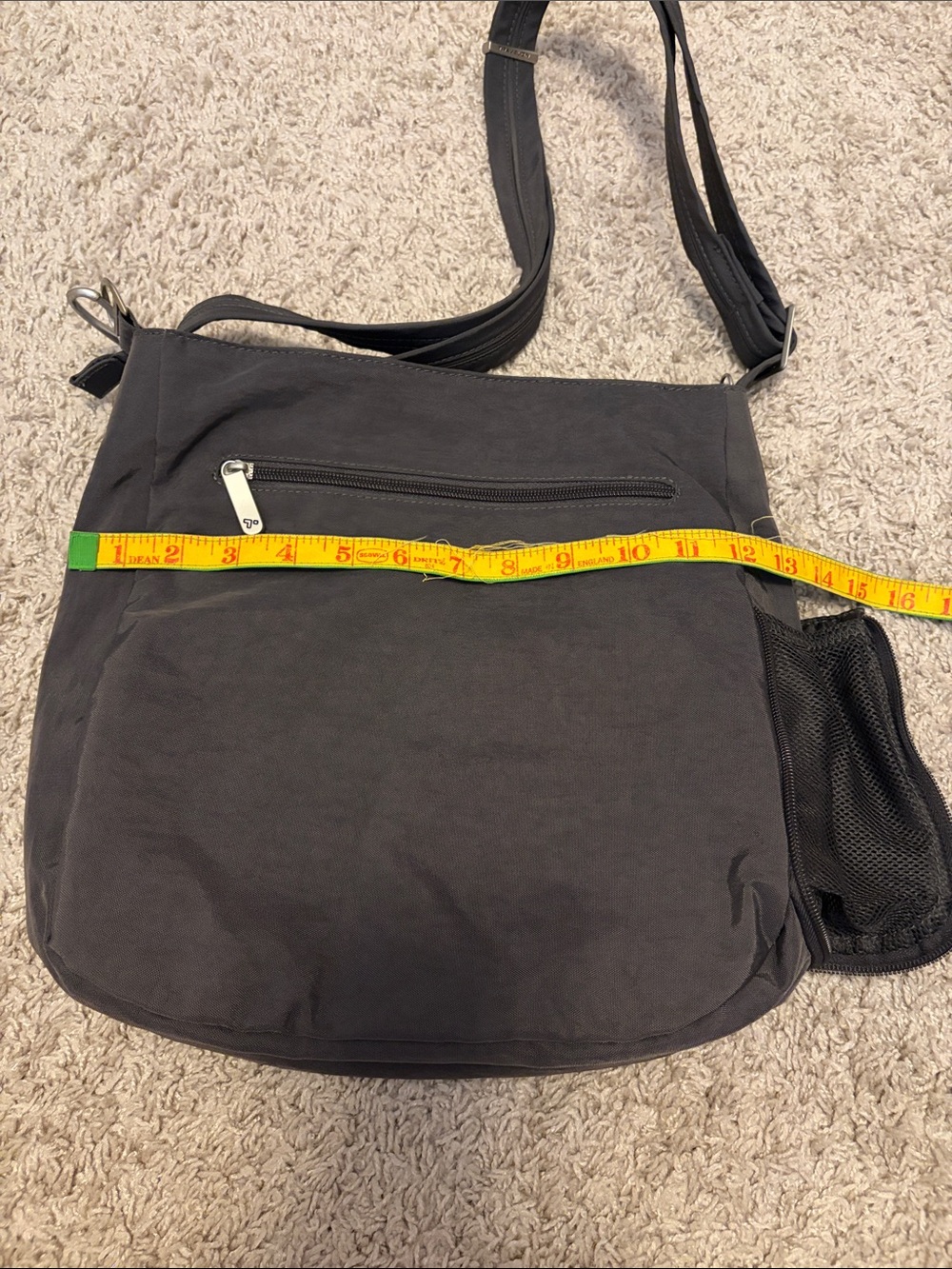 Travelon Quilted Crossbody Shoulder Bag - Gray Anti-Theft - Picture 9 of 15